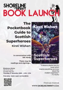 Poster for the launch, image features the book cover. Text content is repeated in the post
